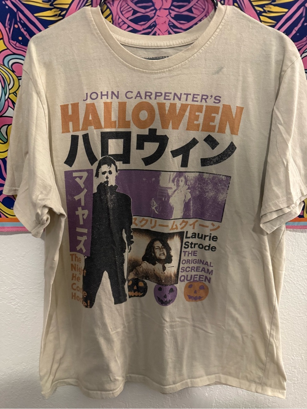 Halloween Graphic Short Sleeve Tee - Beige